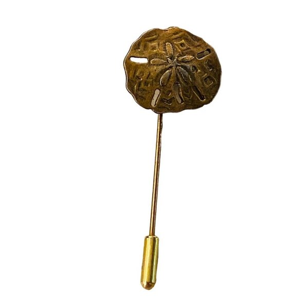Vintage Goldtone Coppertone 2"l Stick Pin Sand Dollar Design (3/4") - Picture 16 of 16